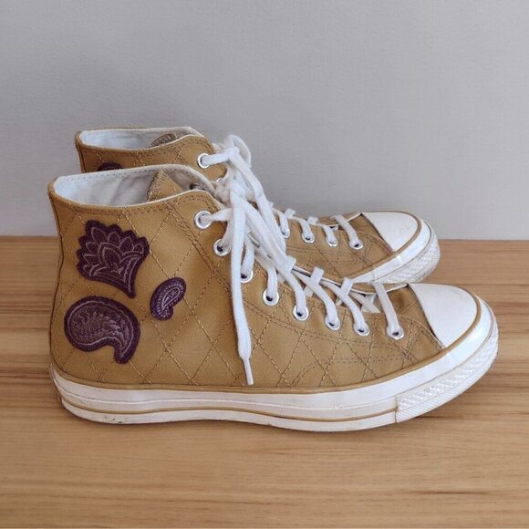 Converse Chuck Taylor 70 High Crafted Patches Sneakers Shoes Burnt Honey M10 W12 - Picture 2 of 11